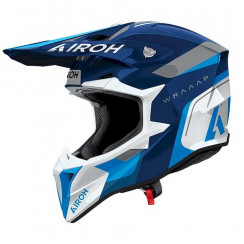 Мотошлем Airoh WRAAAP CONQUER, синий, глянцевый, XL