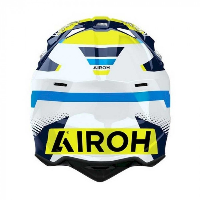Мотошлем Airoh WRAAAP VISION, жёлтый, синий, глянцевый, 2XS