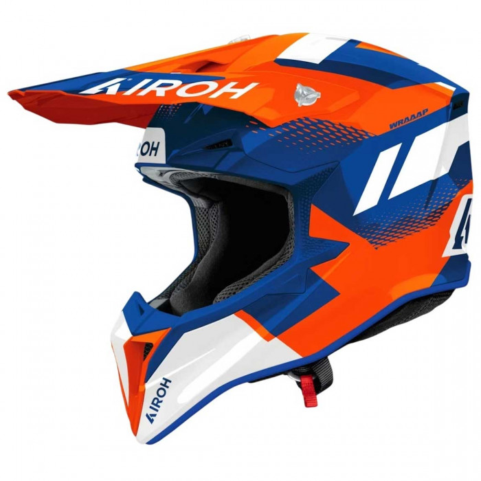 Мотошлем Airoh WRAAAP VISION, оранжевый, синий, глянцевый, XS