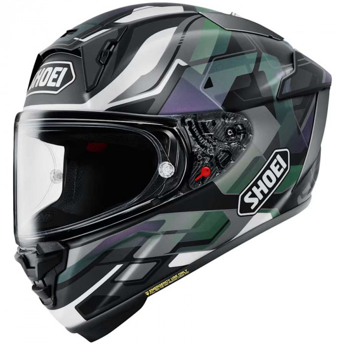 Мотошлем SHOEI X-Spirit PRO VALION, черно-серо-зеленый