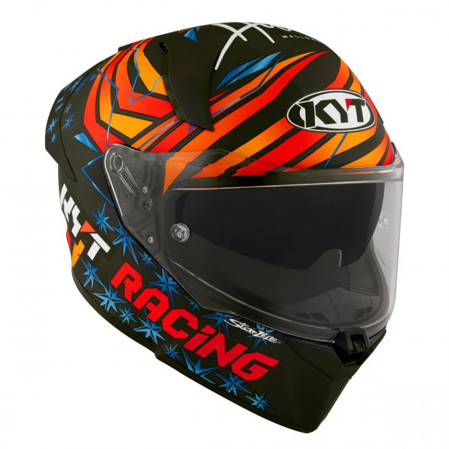 Мотошлем R2R MAX FERNANDEZ 2022 REPLICA, цвет Черный Матовый/Оранжевый/Синий, Размер S