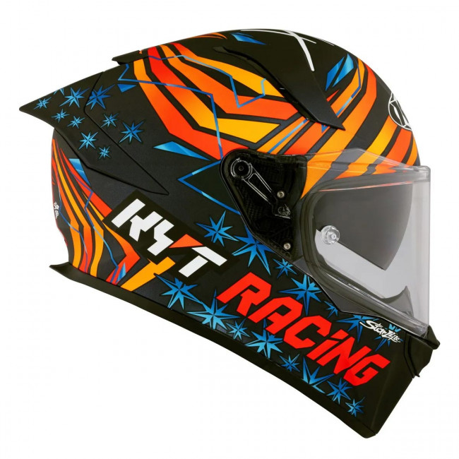 Мотошлем R2R MAX FERNANDEZ 2022 REPLICA, цвет Черный Матовый/Оранжевый/Синий, Размер S