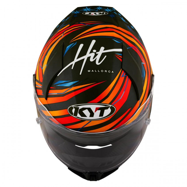 Мотошлем R2R MAX FERNANDEZ 2022 REPLICA, цвет Черный Матовый/Оранжевый/Синий, Размер S