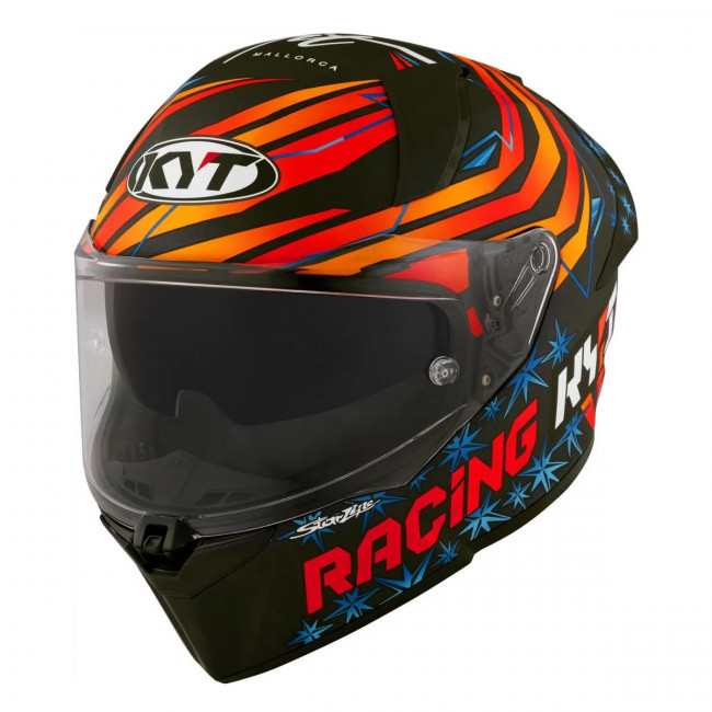 Мотошлем R2R MAX FERNANDEZ 2022 REPLICA, цвет Черный Матовый/Оранжевый/Синий, Размер S