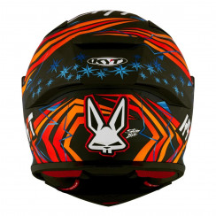 Мотошлем KYT R2R MAX FERNANDEZ 2022 REPLICA, цвет Черный Матовый/Оранжевый/Синий