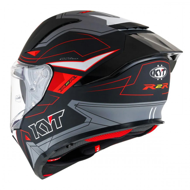 Мотошлем R2R LED, цвет Черный Матовый/Серый, Размер 2XL