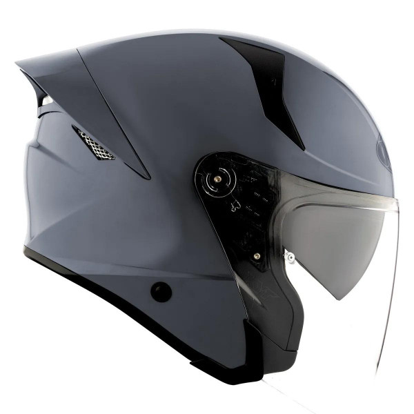 Мотошлем TTR-JET PLAIN, цвет Серый, Размер 2XL