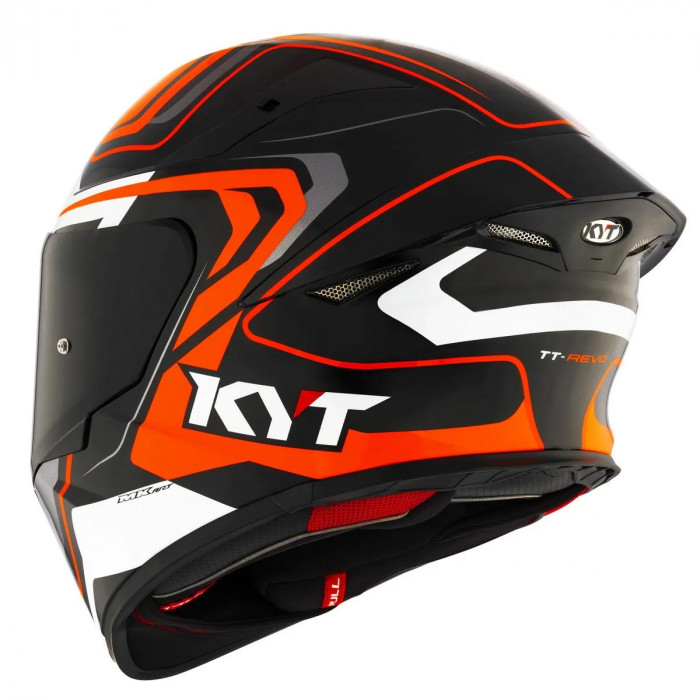 Мотошлем KYT TT-REVO OVERTECH, цвет Черный/Оранжевый, Размер L