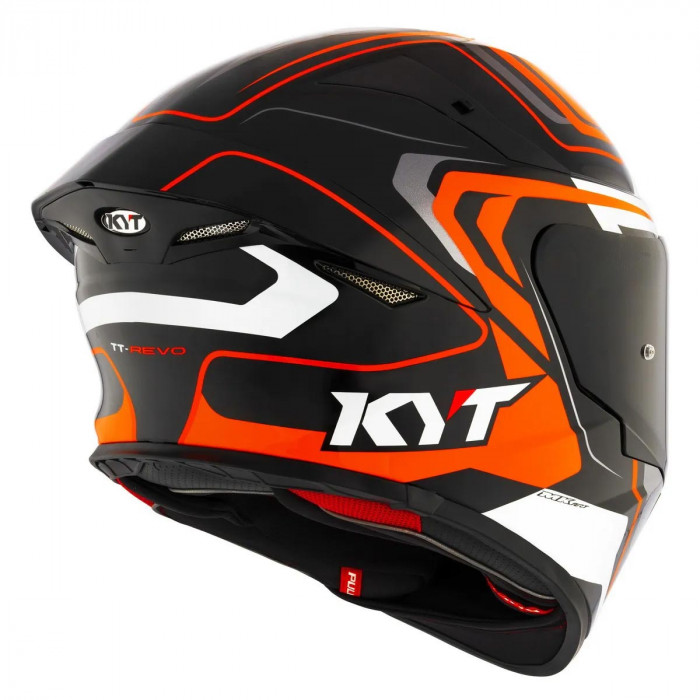 Мотошлем KYT TT-REVO OVERTECH, цвет Черный/Оранжевый, Размер L