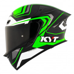 Мотошлем KYT TT-REVO OVERTECH, цвет Черный/Зеленый