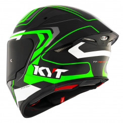 Мотошлем KYT TT-REVO OVERTECH, цвет Черный/Зеленый