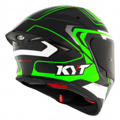Мотошлем KYT TT-REVO OVERTECH, цвет Черный/Зеленый