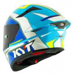 Мотошлем KYT TT-REVO GRAND PRIX, цвет Белый/Синий