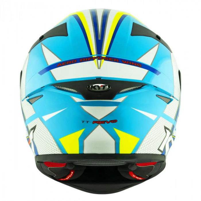 Мотошлем KYT TT-REVO GRAND PRIX, цвет Белый/Синий, Размер M