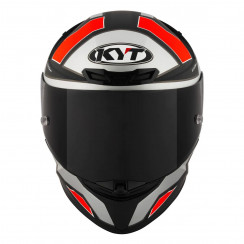 Мотошлем KYT TT-REVO ELECTRON, цвет Серый Матовый/Красный