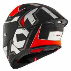 Мотошлем KYT TT-REVO ELECTRON, цвет Серый Матовый/Красный