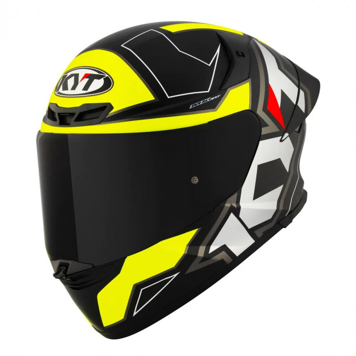 Мотошлем KYT TT-REVO ELECTRON, цвет Черный Матовый/Желтый, Размер L