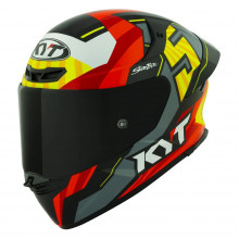 [KYT] Мотошлем TT-REVO FLUX, цвет Черный/Желтый/Красный, Размер L