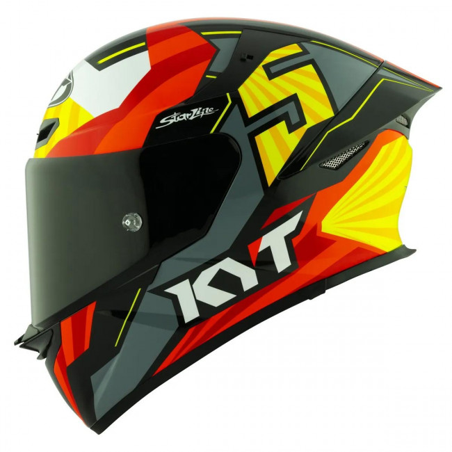 Мотошлем TT-REVO FLUX, цвет Черный/Желтый/Красный, Размер M