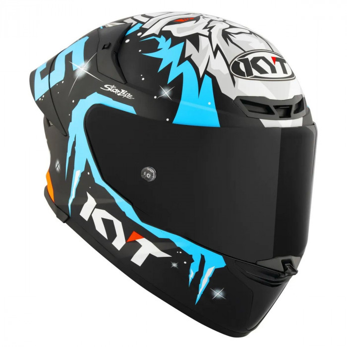 Мотошлем KYT TT-REVO MASIA REP. WINTER TEST, цвет Черный/Белый/Синий, Размер L