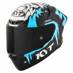 Мотошлем KYT TT-REVO MASIA REP. WINTER TEST, цвет Черный/Белый/Синий, Размер L