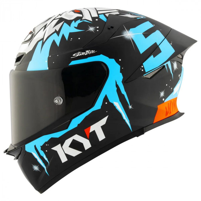 Мотошлем KYT TT-REVO MASIA REP. WINTER TEST, цвет Черный/Белый/Синий, Размер L
