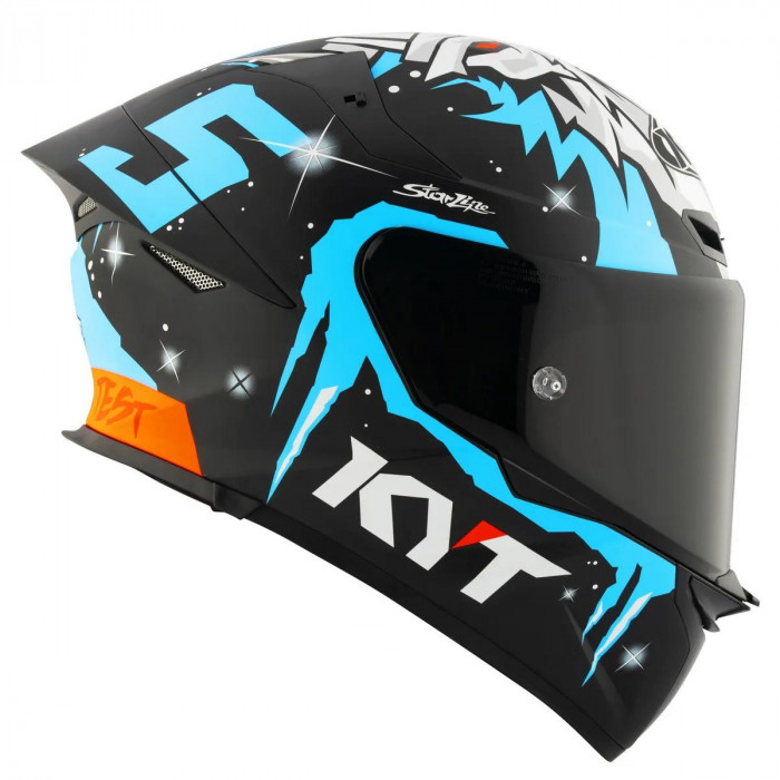 Мотошлем KYT TT-REVO MASIA REP. WINTER TEST, цвет Черный/Белый/Синий, Размер L