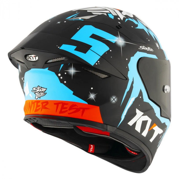 Мотошлем KYT TT-REVO MASIA REP. WINTER TEST, цвет Черный/Белый/Синий, Размер L