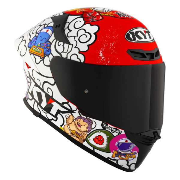 Мотошлем TT-REVO SUSHI TIME, цвет Белый/Красный, Размер S