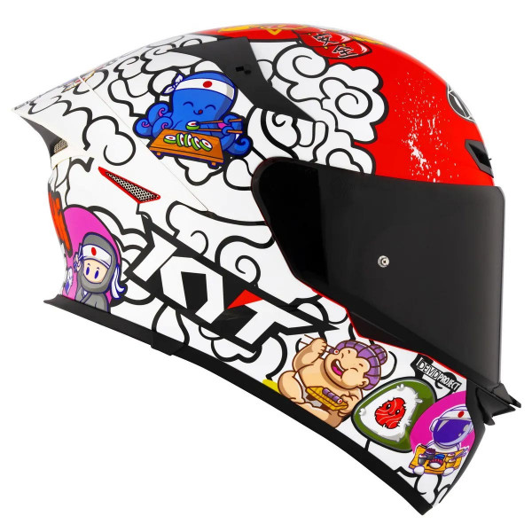 Мотошлем TT-REVO SUSHI TIME, цвет Белый/Красный, Размер S