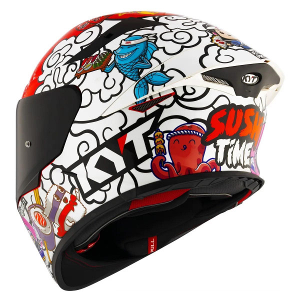 Мотошлем TT-REVO SUSHI TIME, цвет Белый/Красный, Размер S