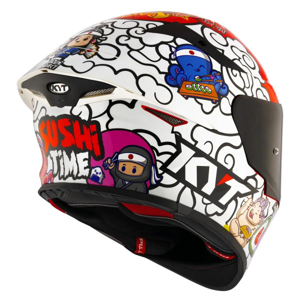 Мотошлем TT-REVO SUSHI TIME, цвет Белый/Красный, Размер S