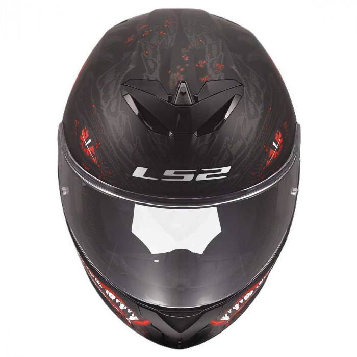 Мотошлем LS2 FF820 RAPID III KAIJU II, матовый черно-красно-белый, размер XL