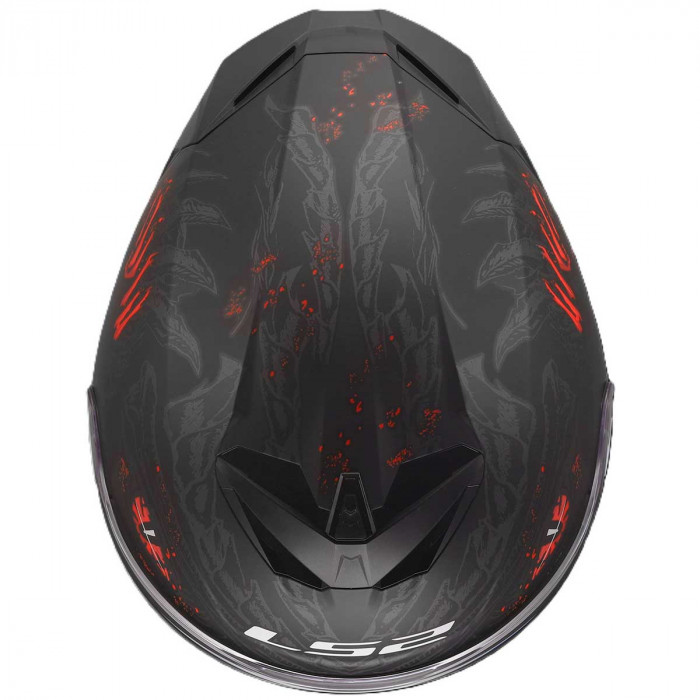 Мотошлем LS2 FF820 RAPID III KAIJU II, матовый черно-красно-белый, размер XL
