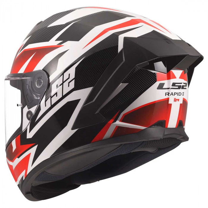 Мотошлем LS2 FF820 RAPID III XTREM, бело-черно-красный, размер S