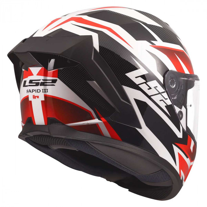 Мотошлем LS2 FF820 RAPID III XTREM, бело-черно-красный, размер S