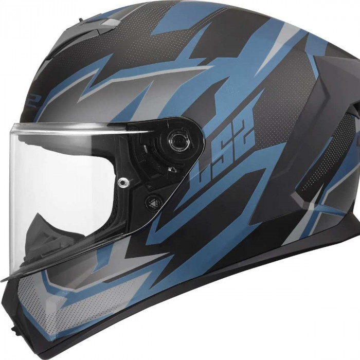 Мотошлем LS2 FF820 RAPID III XTREM, черно-синий матовый, размер 2XL