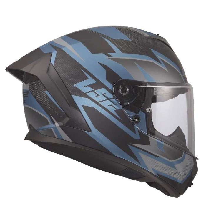 Мотошлем LS2 FF820 RAPID III XTREM, черно-синий матовый, размер 2XL