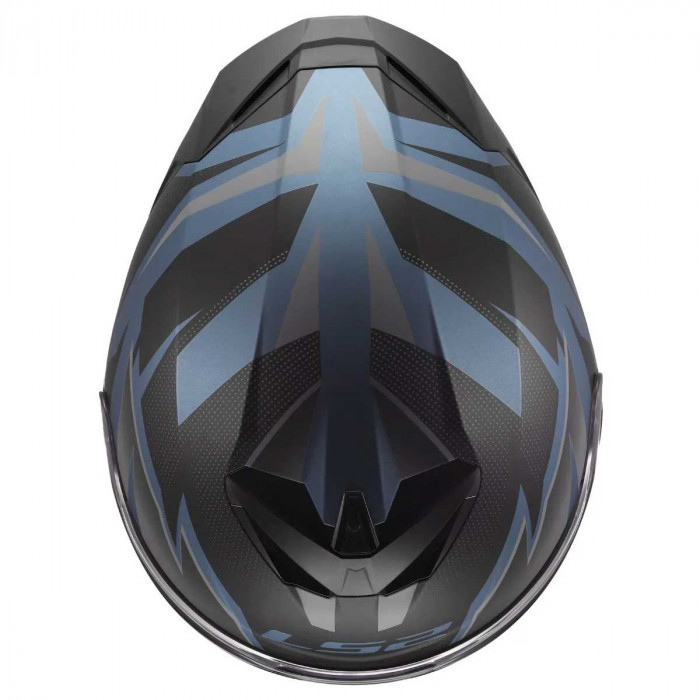 Мотошлем LS2 FF820 RAPID III XTREM, черно-синий матовый, размер 2XL