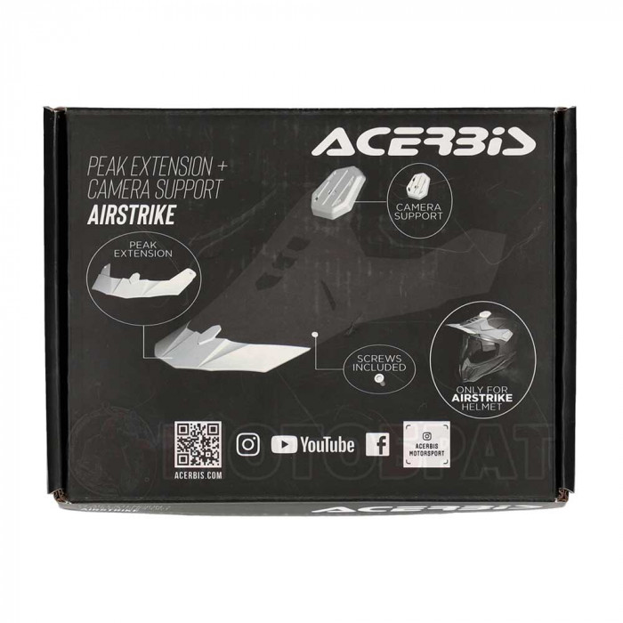 Мотошлем Acerbis AIRSTRIKE-C, белый, красный, глянцевый, 2XL