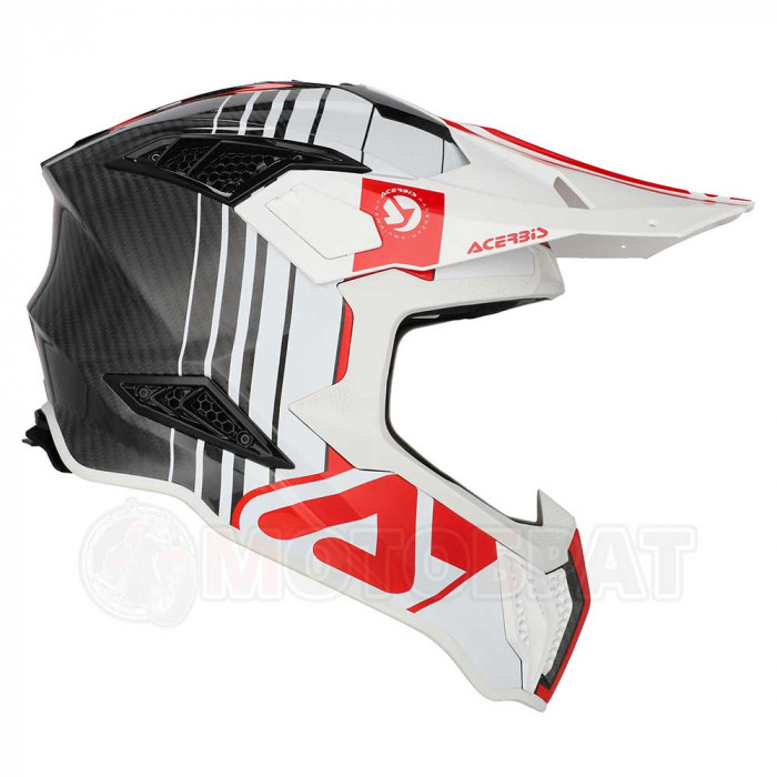 Мотошлем Acerbis AIRSTRIKE-C, белый, красный, глянцевый, 2XL