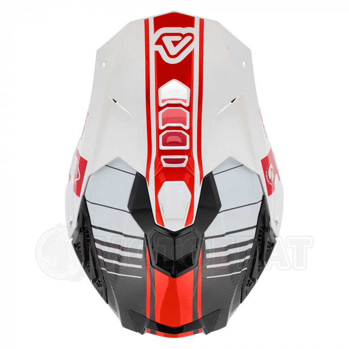 Мотошлем Acerbis AIRSTRIKE-C, белый, красный, глянцевый, 2XL
