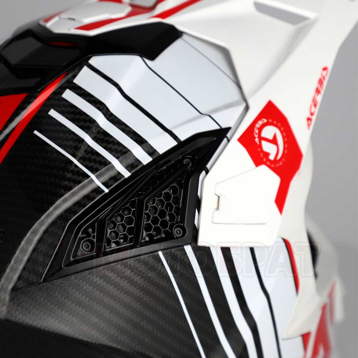 Мотошлем Acerbis AIRSTRIKE-C, белый, красный, глянцевый, 2XL