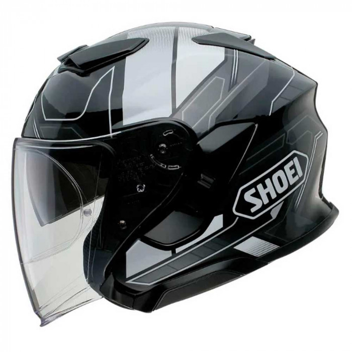 Мотошлем SHOEI J-Cruise III WHIZZY, черно-бело-сине-серебристый, размер S