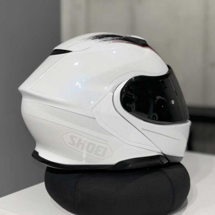 Мотошлем SHOEI NEOTEC III SATORI, бело-черно-красный, размер XL