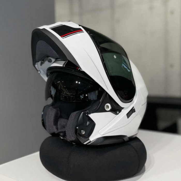 Мотошлем SHOEI NEOTEC III SATORI, бело-черно-красный, размер XL