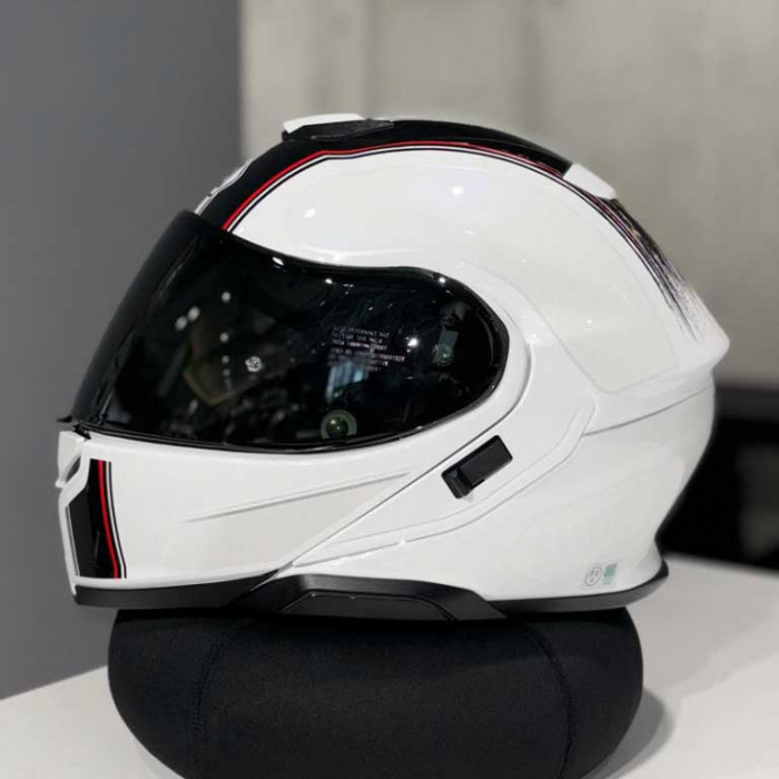 Мотошлем SHOEI NEOTEC III SATORI, бело-черно-красный, размер XL