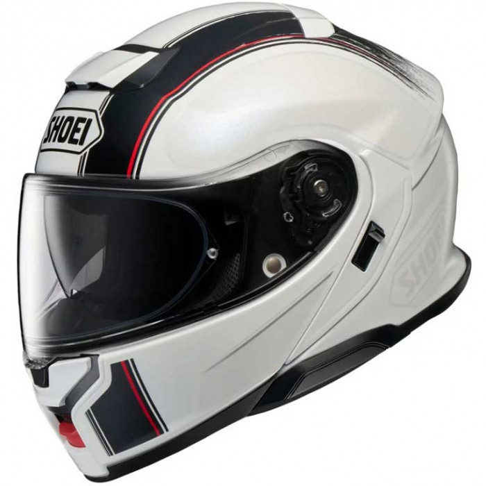 Мотошлем SHOEI NEOTEC III SATORI, бело-черно-красный, размер XL