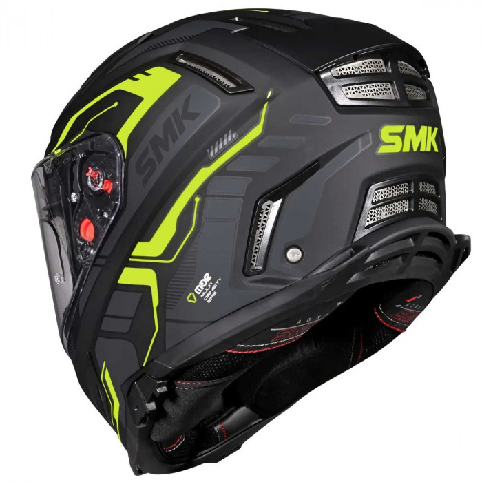 Мотошлем SMK Agnar Tektron, цвет Черный/Желтый MA264, Размер L