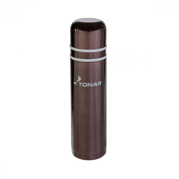 Термос TONAR коричневый 1литр (2 крышки-кружки) (HS.TM-035)